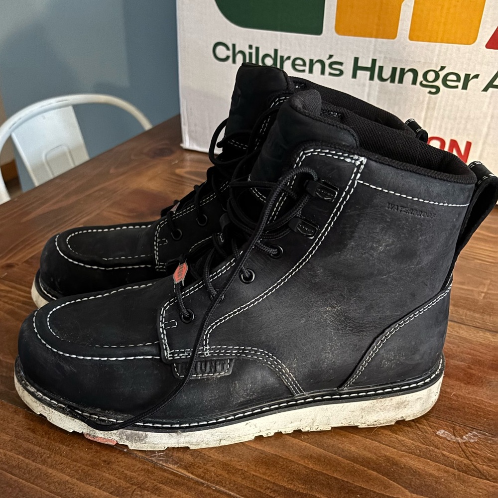 Men's Black Waterproof Brunt Work Boots - Size 11 - Picture 3 of 4